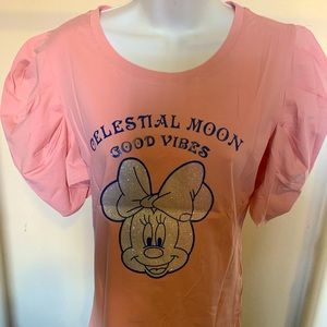 Princess Mickey Mouse pink shirt with sparkles